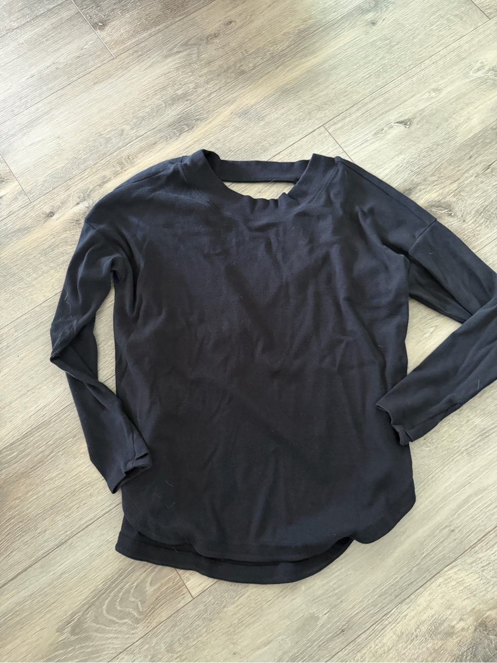Athleta Black Long-Sleeve Crew Top